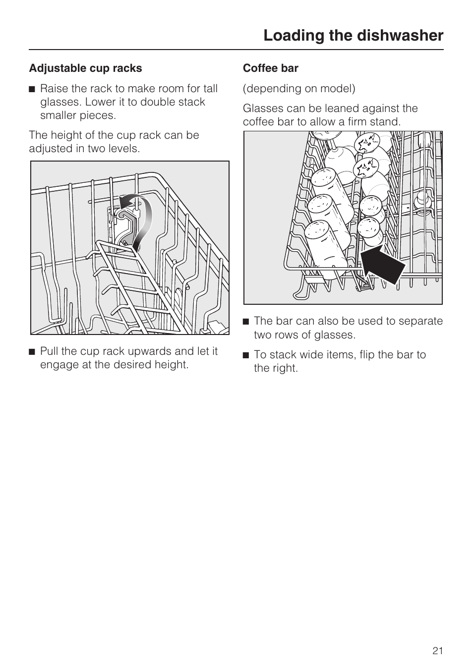 Loading the dishwasher | Miele G 2732 User Manual | Page 21 / 76