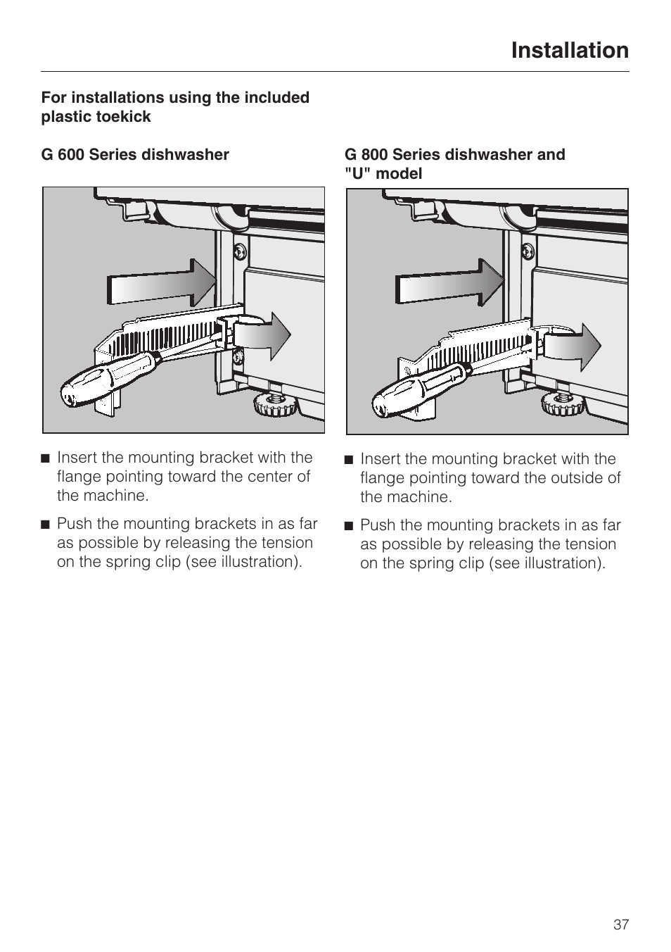 Installation | Miele HG02 User Manual | Page 37 / 40