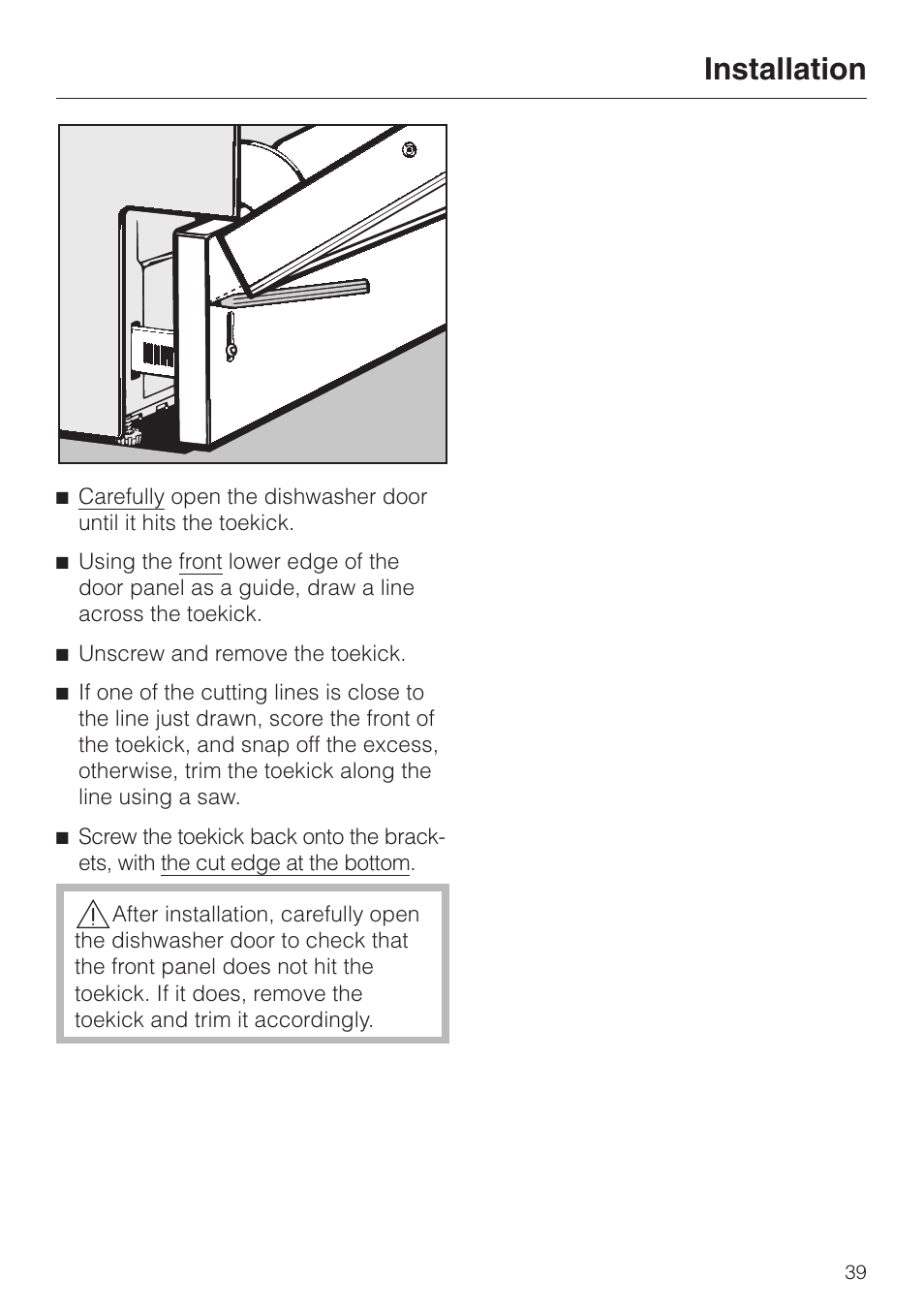 Installation | Miele HG02 User Manual | Page 39 / 40