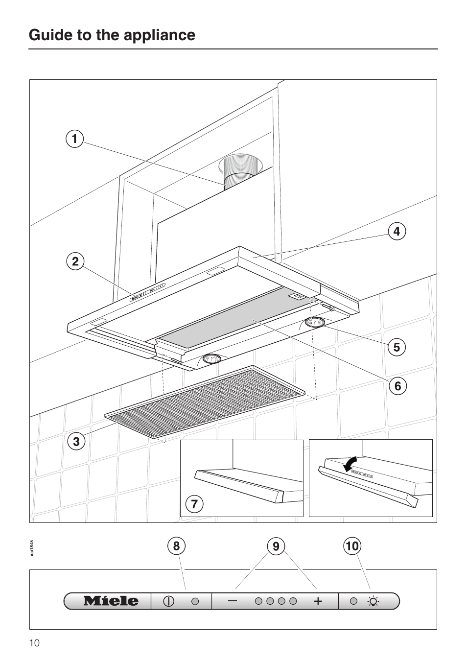 Guide to the appliance 10, Guide to the appliance | Miele DA 3190 EXT  EN User Manual | Page 10 / 40
