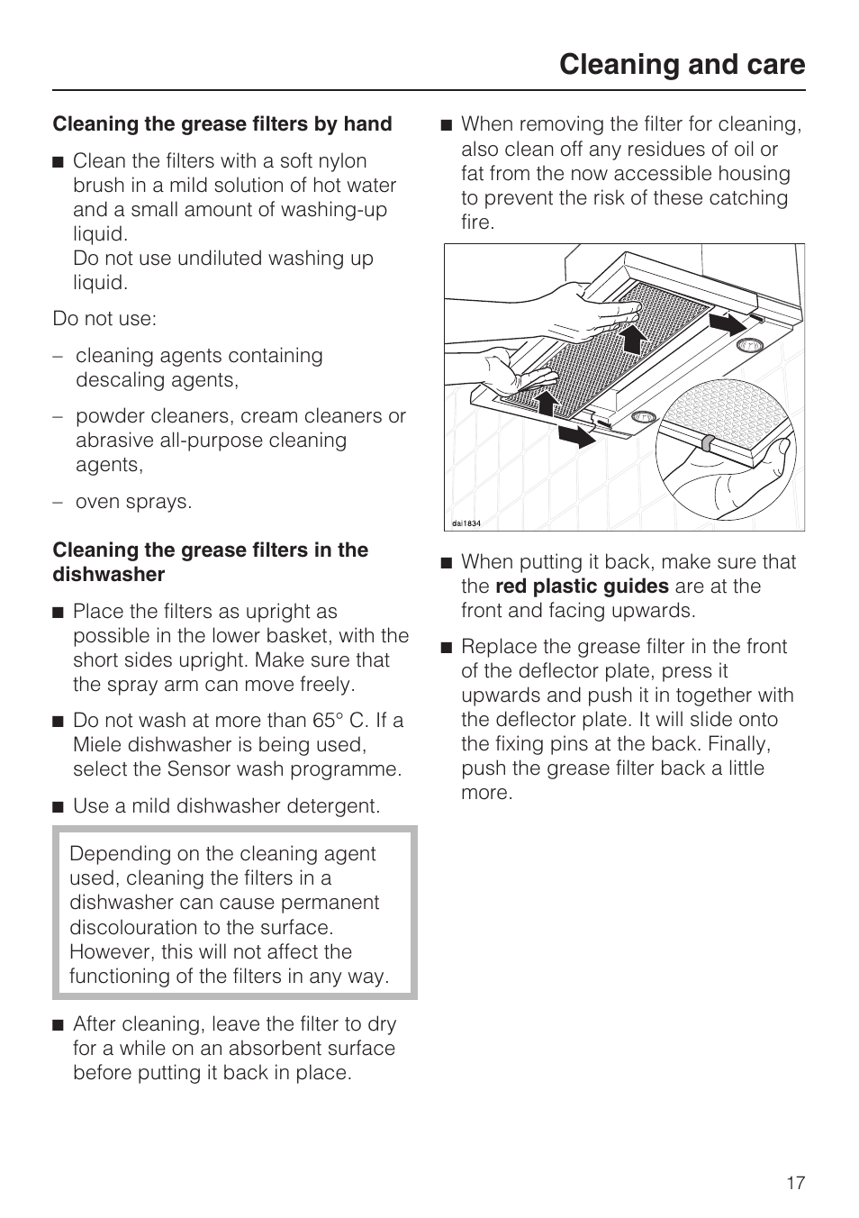 Cleaning and care | Miele DA 3190 EXT  EN User Manual | Page 17 / 40