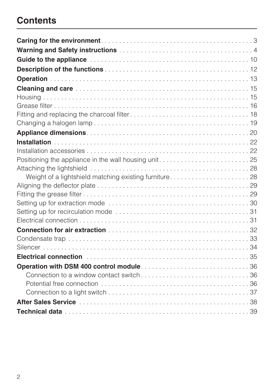 Miele DA 3190 EXT  EN User Manual | Page 2 / 40