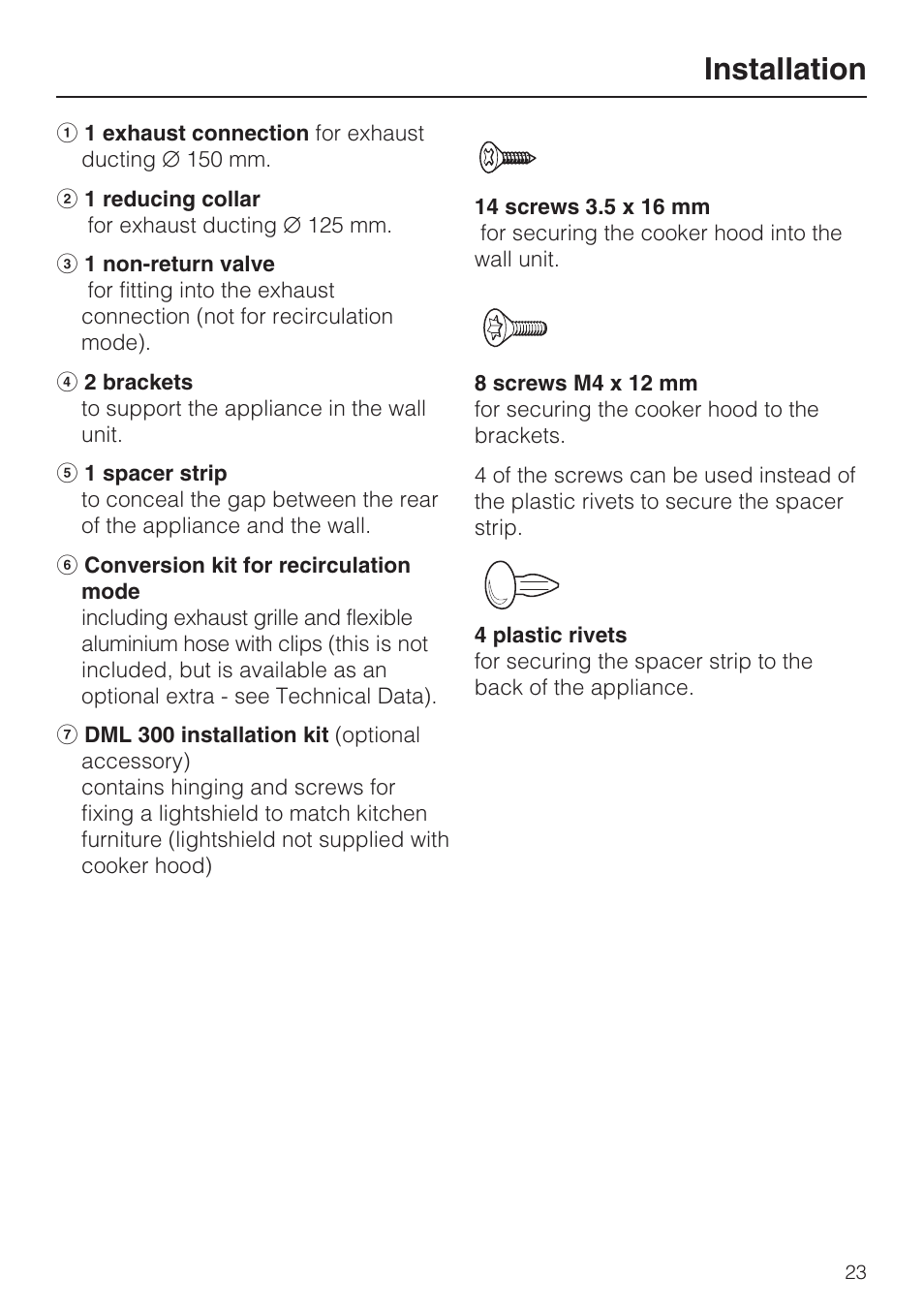 Installation | Miele DA 3190 EXT  EN User Manual | Page 23 / 40