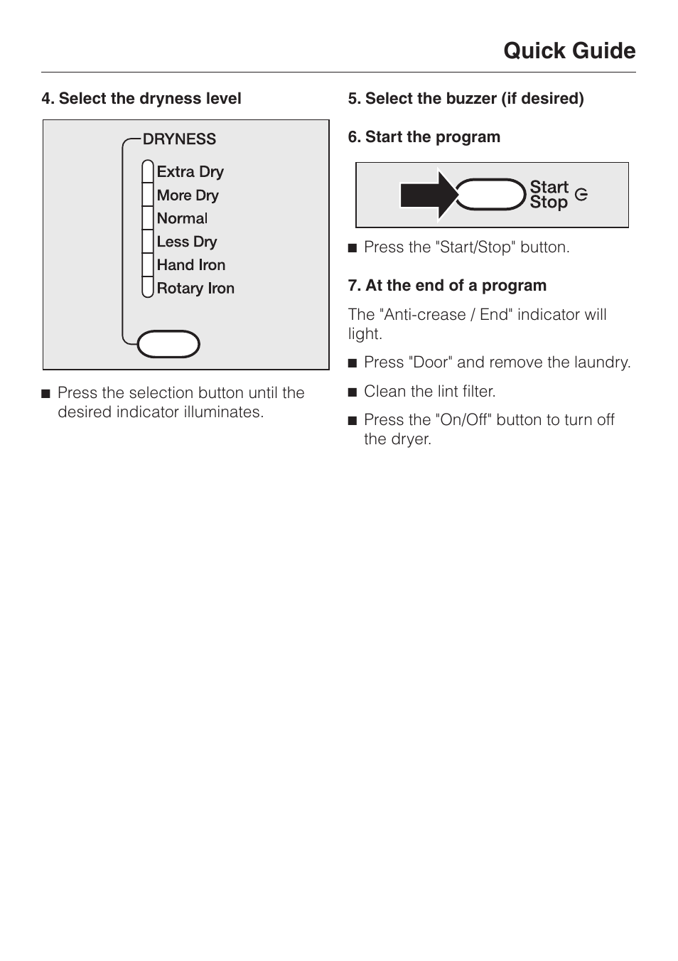 Quick guide | Miele T1322C User Manual | Page 19 / 36