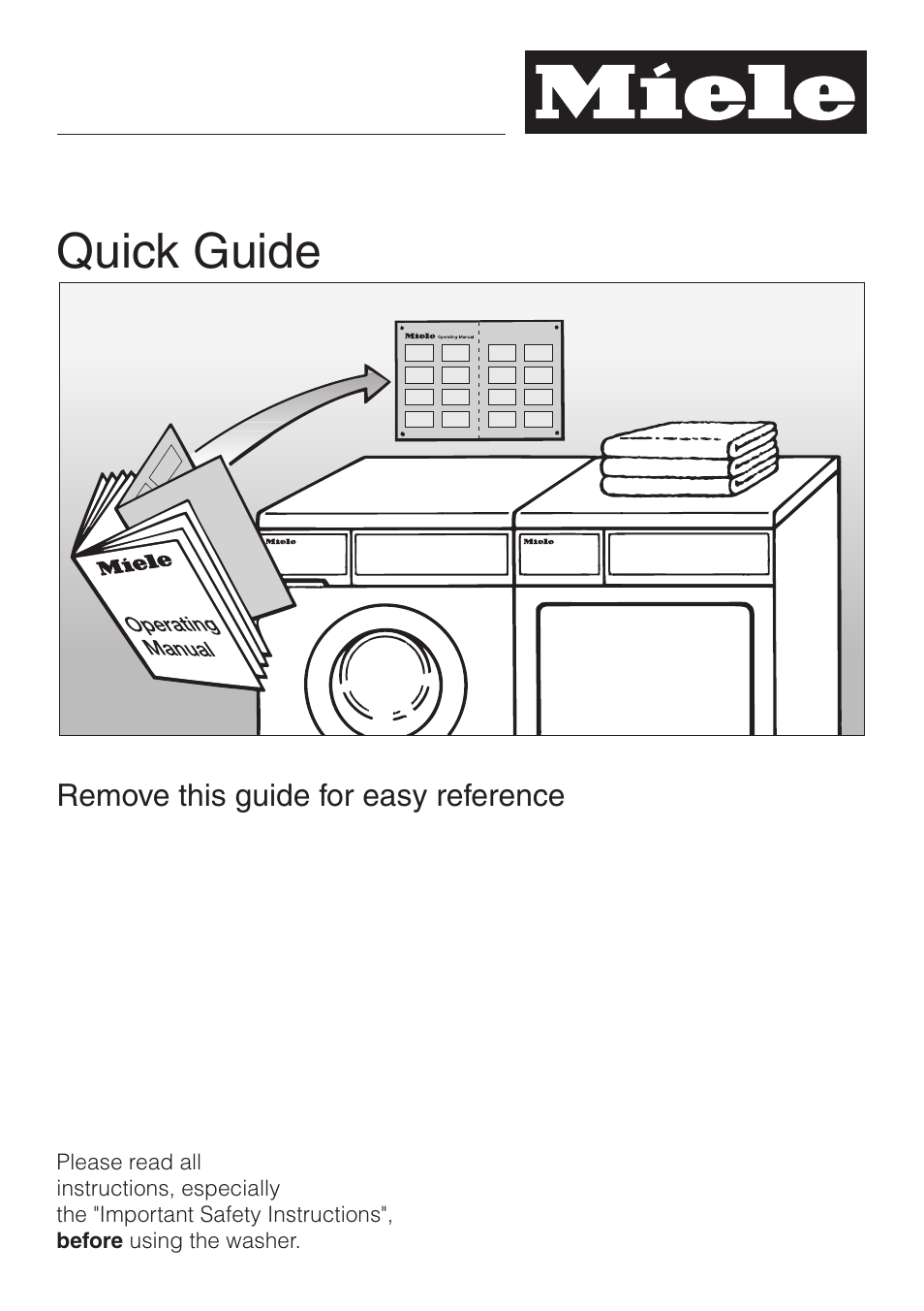 Quick guide | Miele NOVOTRONIC W 1986 User Manual | Page 25 / 52