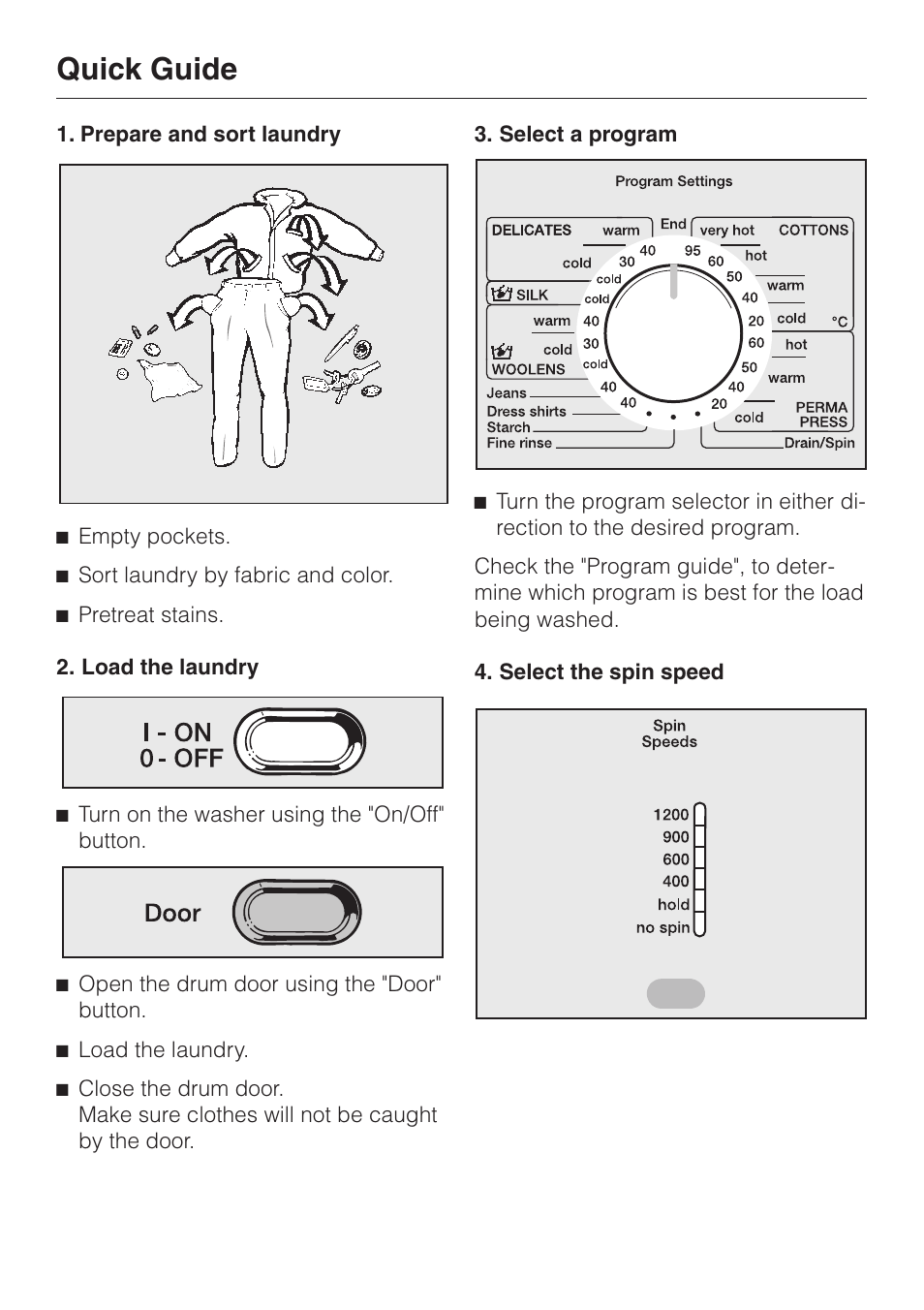 Quick guide | Miele NOVOTRONIC W 1986 User Manual | Page 26 / 52