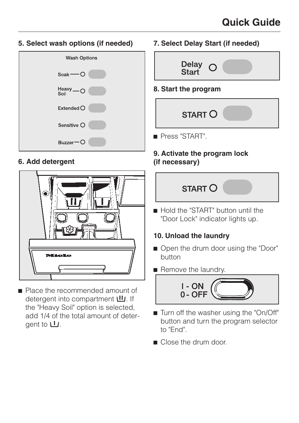 Quick guide | Miele NOVOTRONIC W 1986 User Manual | Page 27 / 52