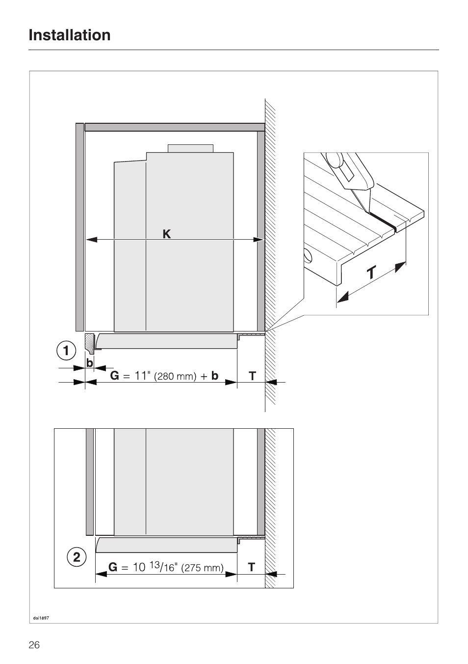 Installation | Miele DA3190 User Manual | Page 26 / 36