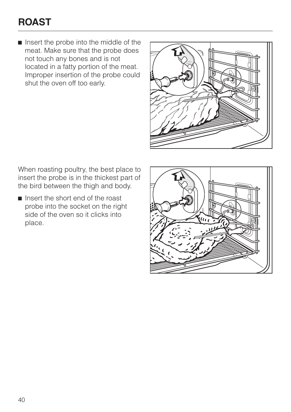 Roast | Miele H396B User Manual | Page 40 / 80