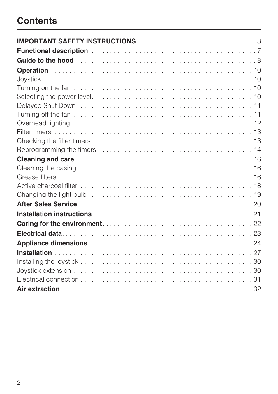 Miele DA2280 User Manual | Page 2 / 36