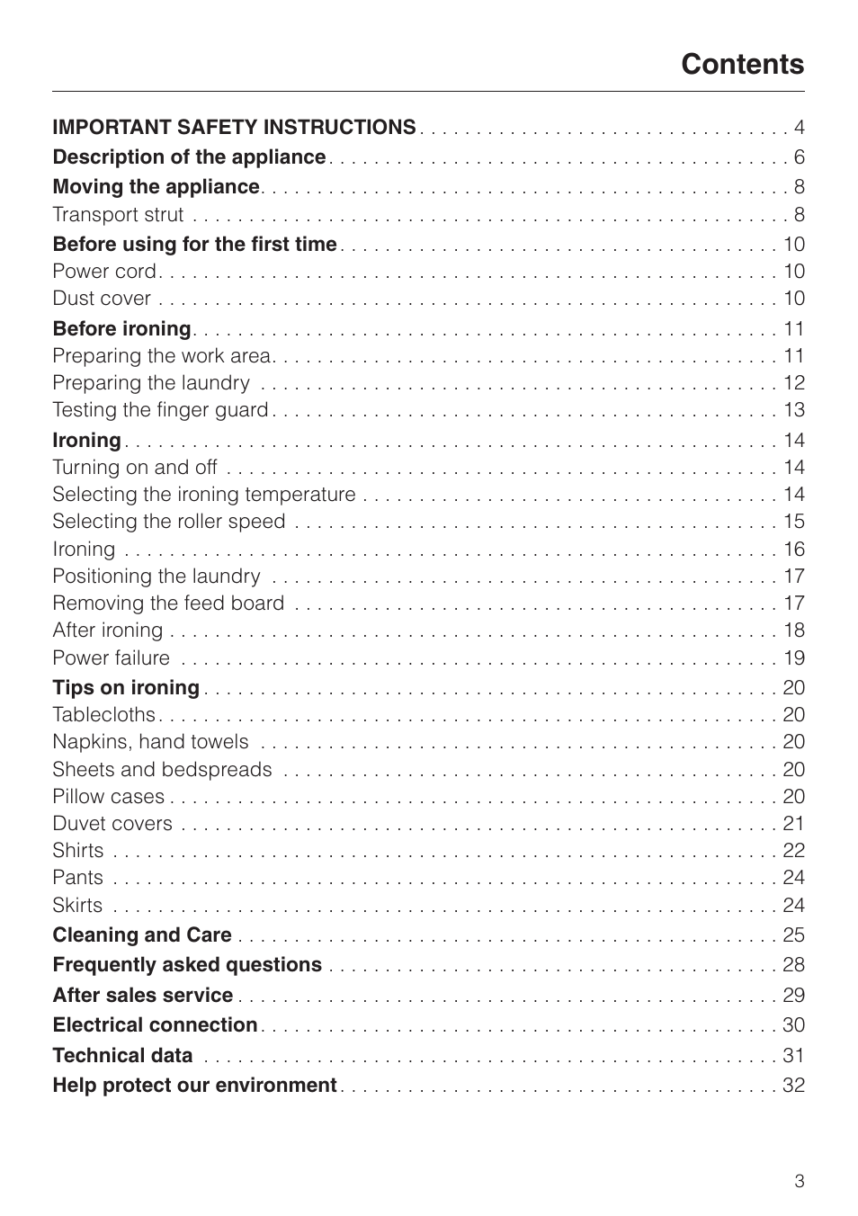 Miele B 890 User Manual | Page 3 / 36
