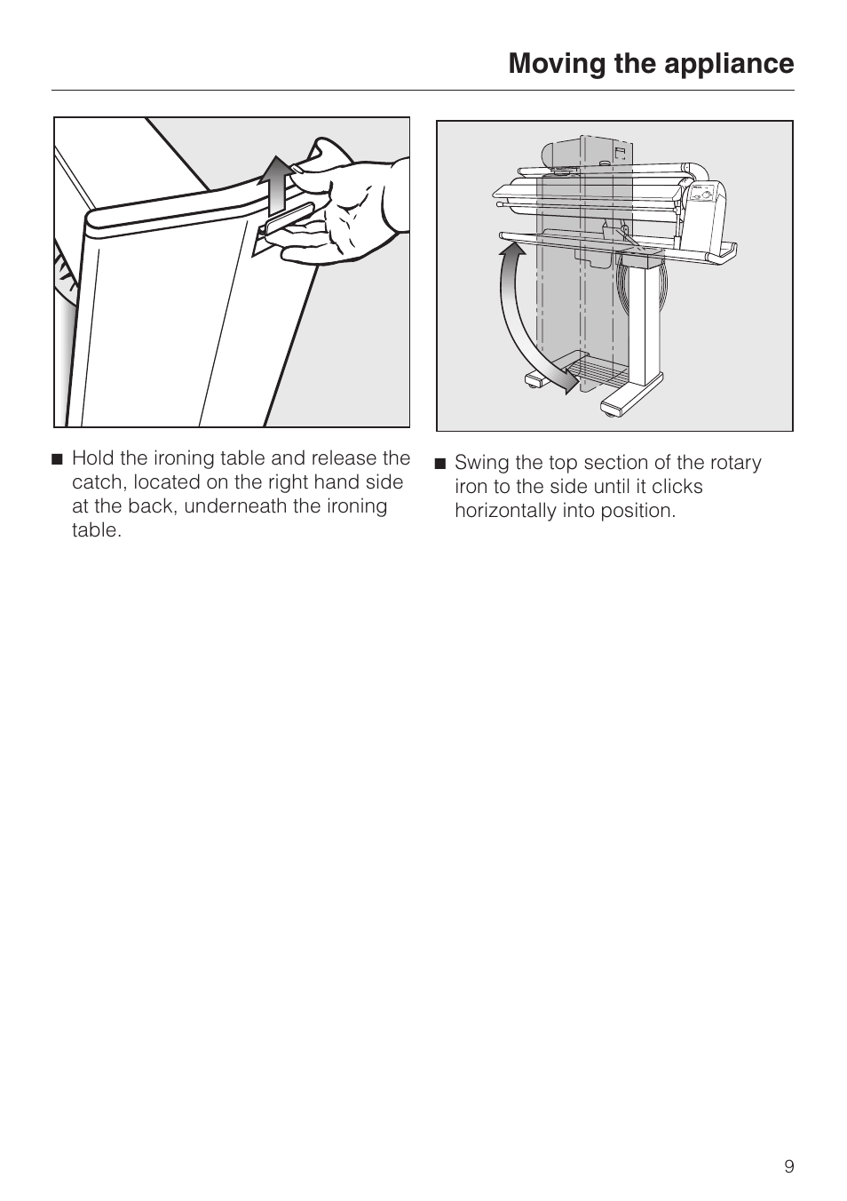 Moving the appliance | Miele B 890 User Manual | Page 9 / 36