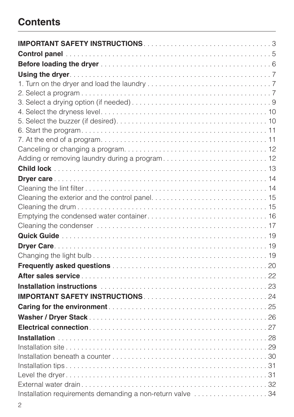 Miele TOUCHTRONIC T 8012 C User Manual | Page 2 / 40