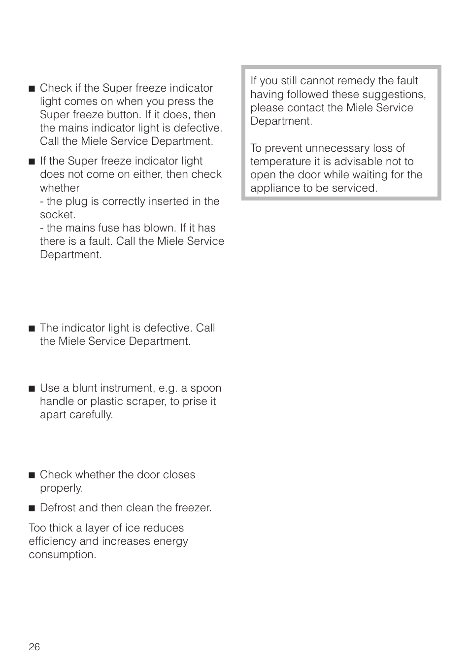 Problem solving guide | Miele F 311 i-6 User Manual | Page 26 / 36