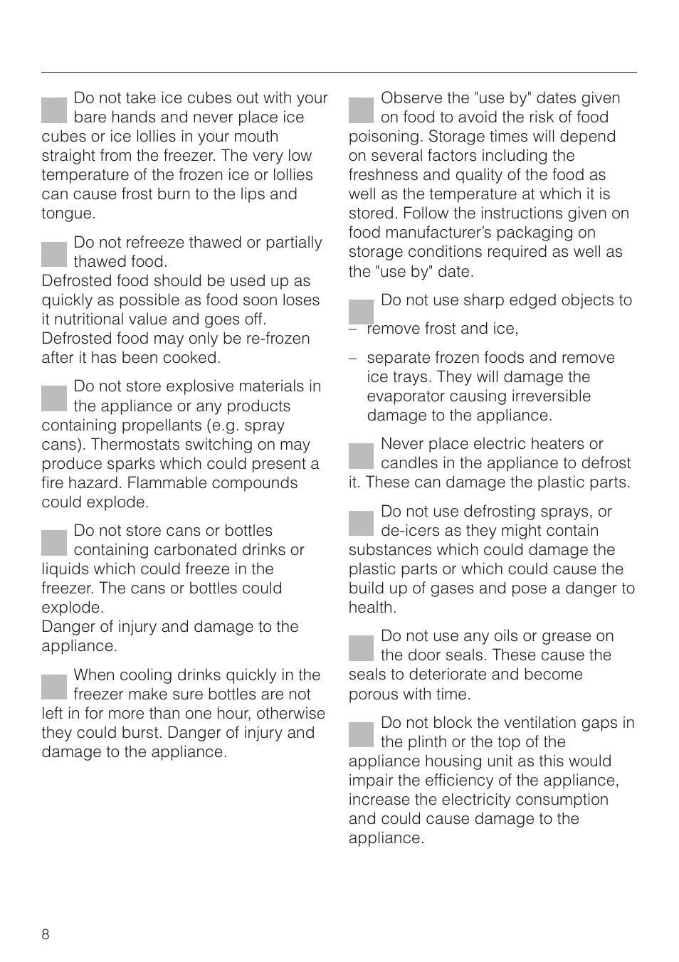 Warning and safety instructions | Miele F 311 i-6 User Manual | Page 8 / 36