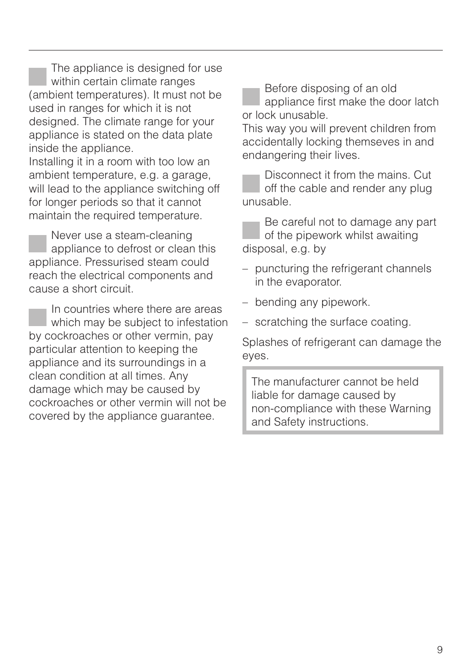 Warning and safety instructions, Disposal of your old appliance | Miele F 311 i-6 User Manual | Page 9 / 36