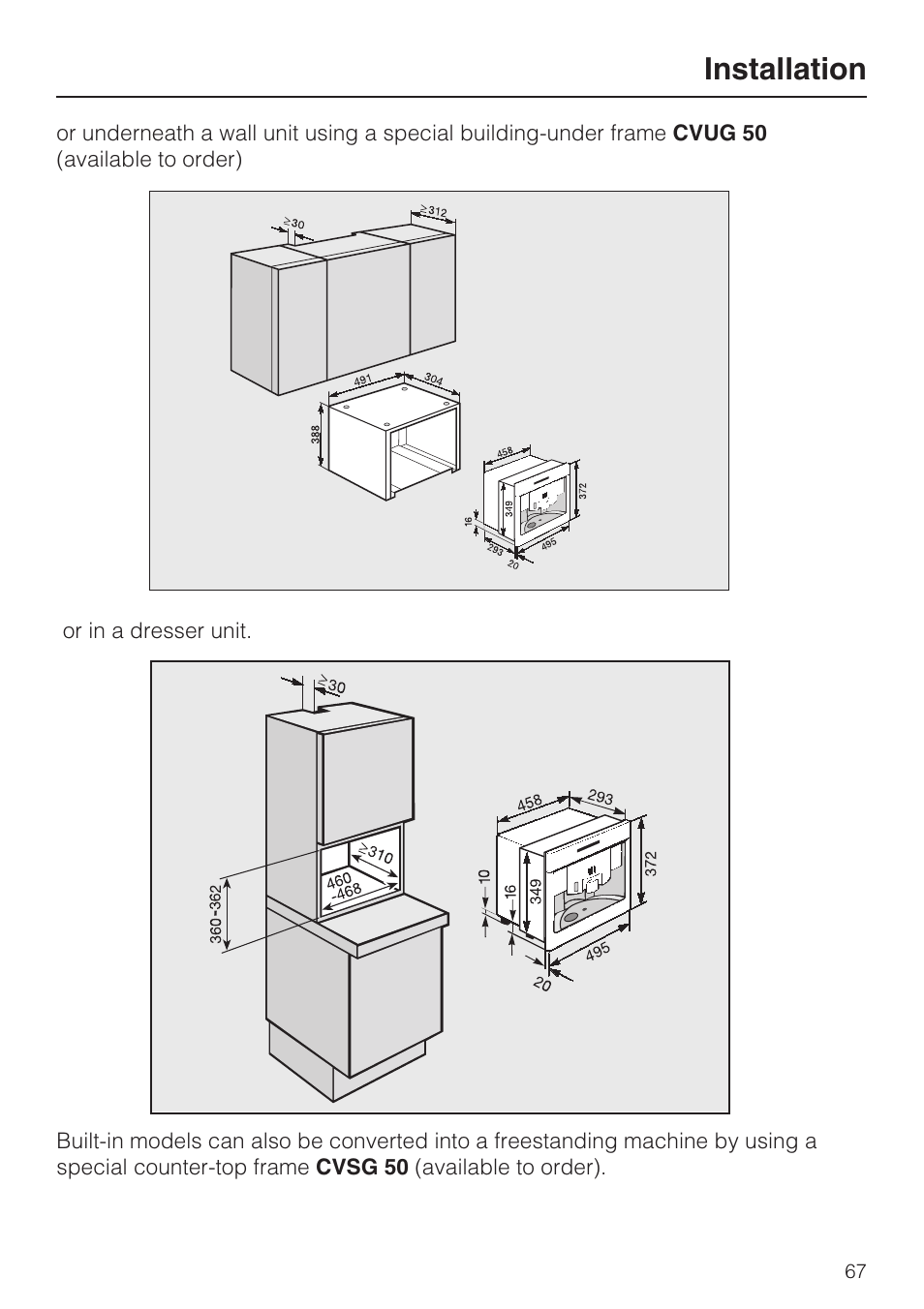 Installation | Miele CVA 3650  EN User Manual | Page 67 / 72