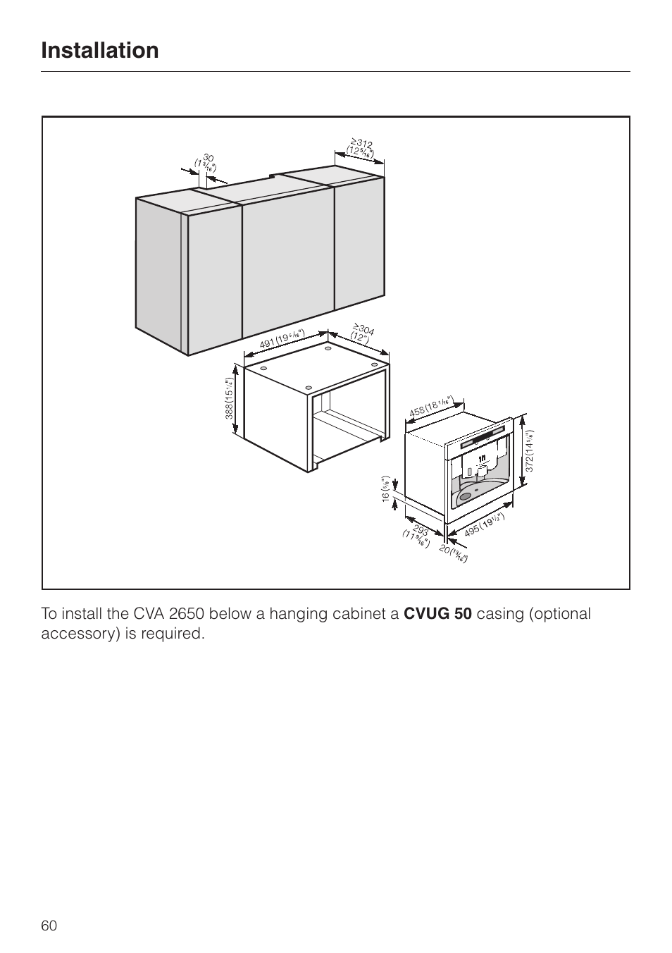 Installation | Miele CVA 2650 User Manual | Page 60 / 68