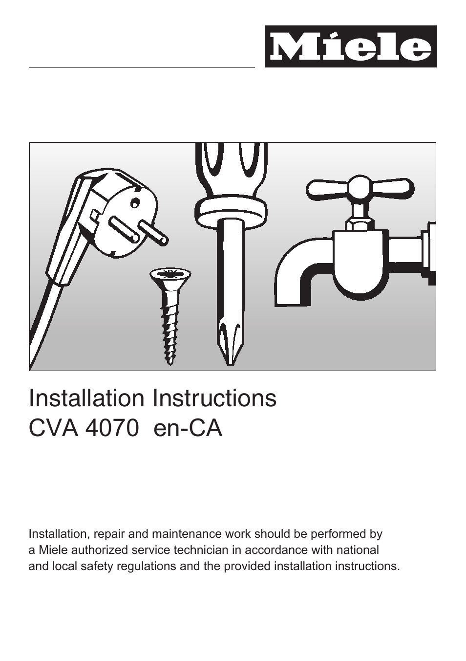 Miele CVA 4070 EN-CA User Manual | 6 pages