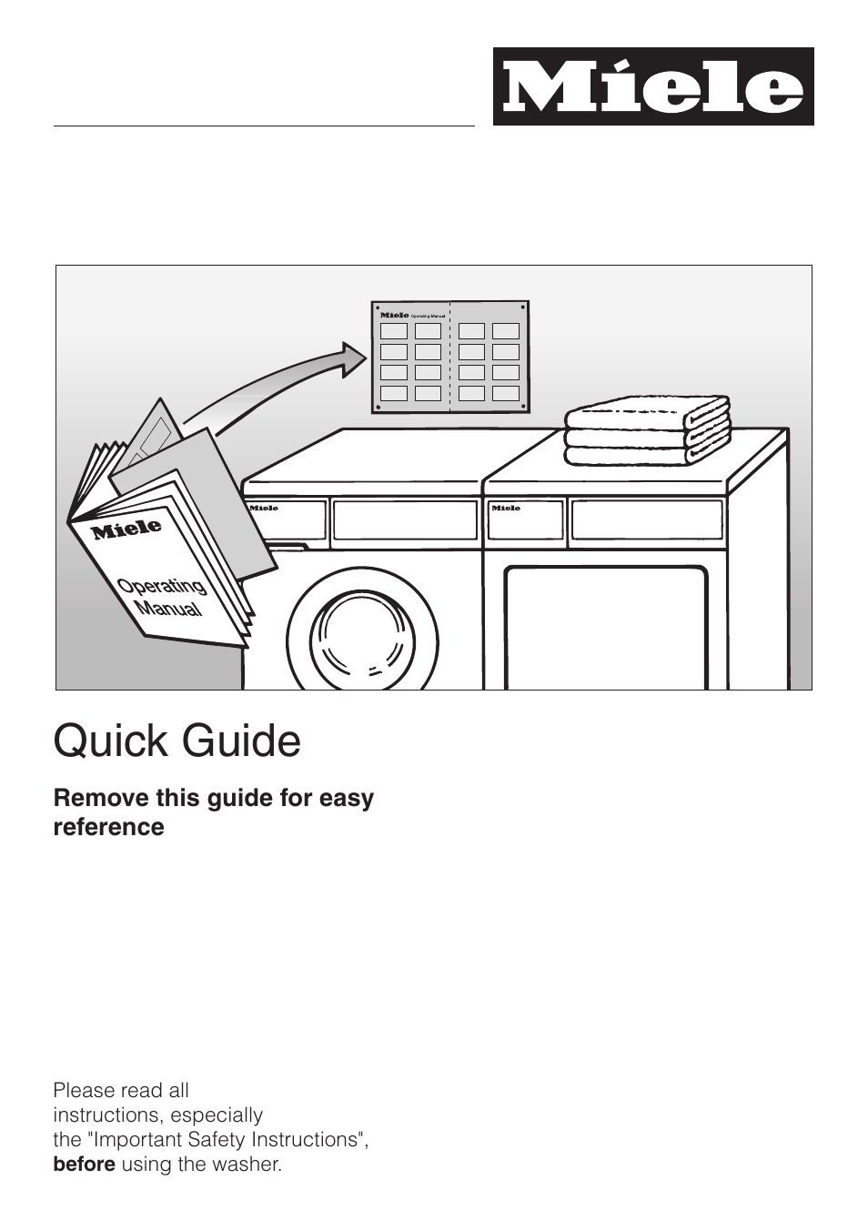 Quick guide 27, Quick guide | Miele W 1113 User Manual | Page 27 / 56