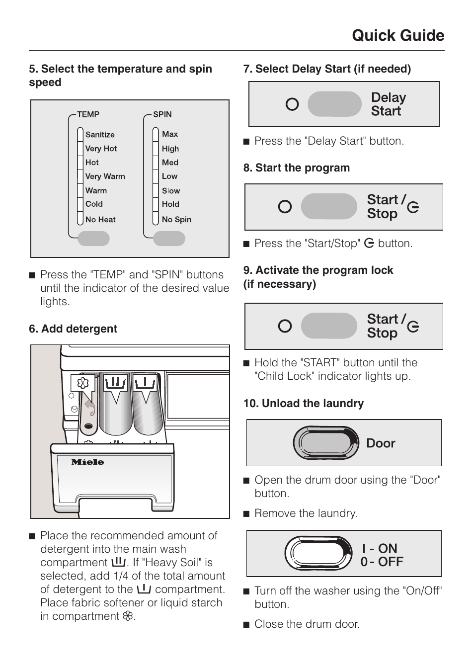 Quick guide | Miele W 1113 User Manual | Page 29 / 56