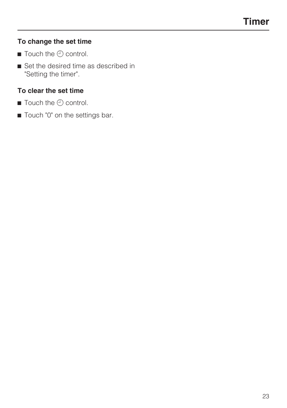 Timer | Miele KM 5880 User Manual | Page 23 / 56