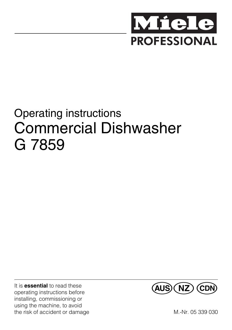 Miele G7859 User Manual | 56 pages