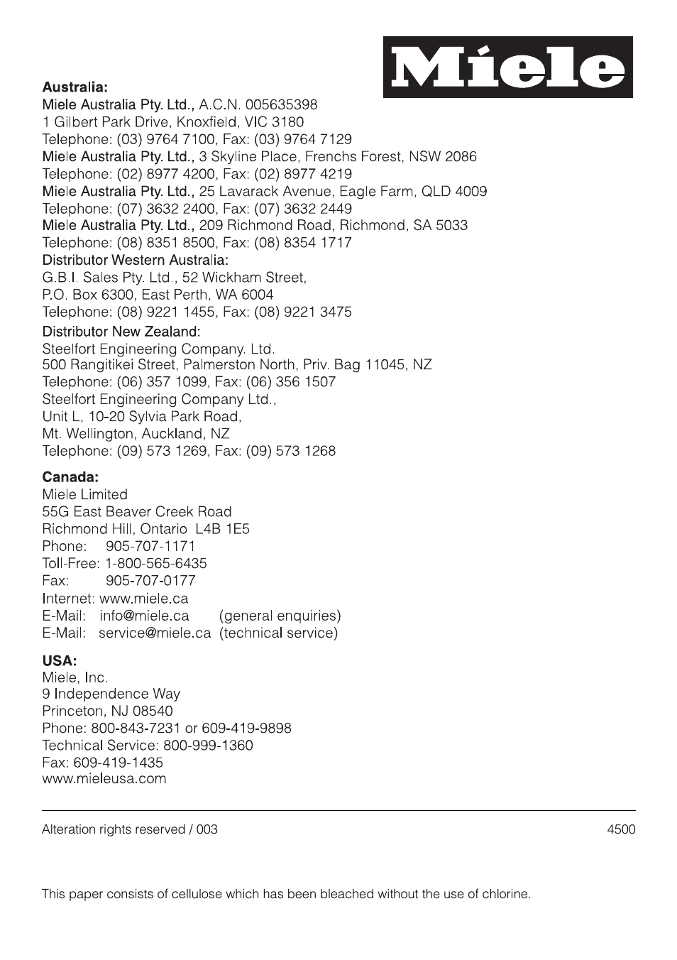 Miele G7859 User Manual | Page 56 / 56