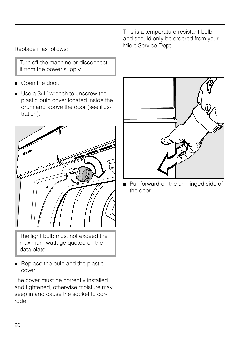 Problem solving guide | Miele T1570C User Manual | Page 20 / 32