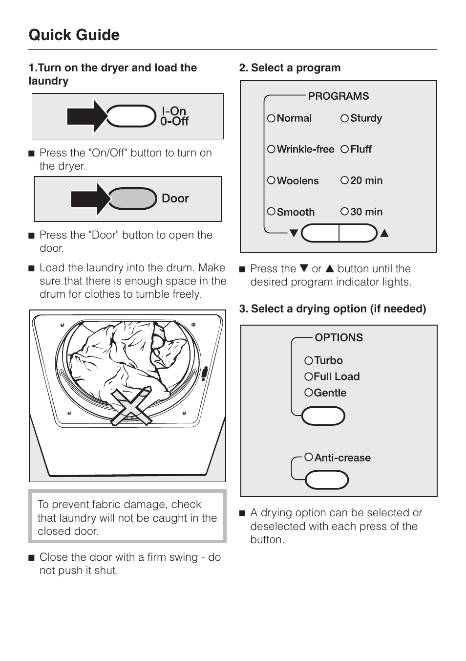 Quick guide | Miele TOUCHTRONIC T 1303 User Manual | Page 20 / 40