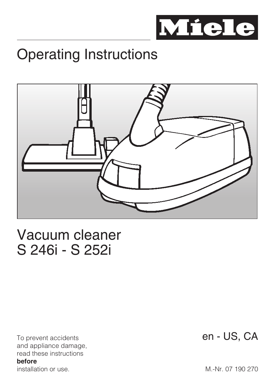 Miele S 252i User Manual | 36 pages