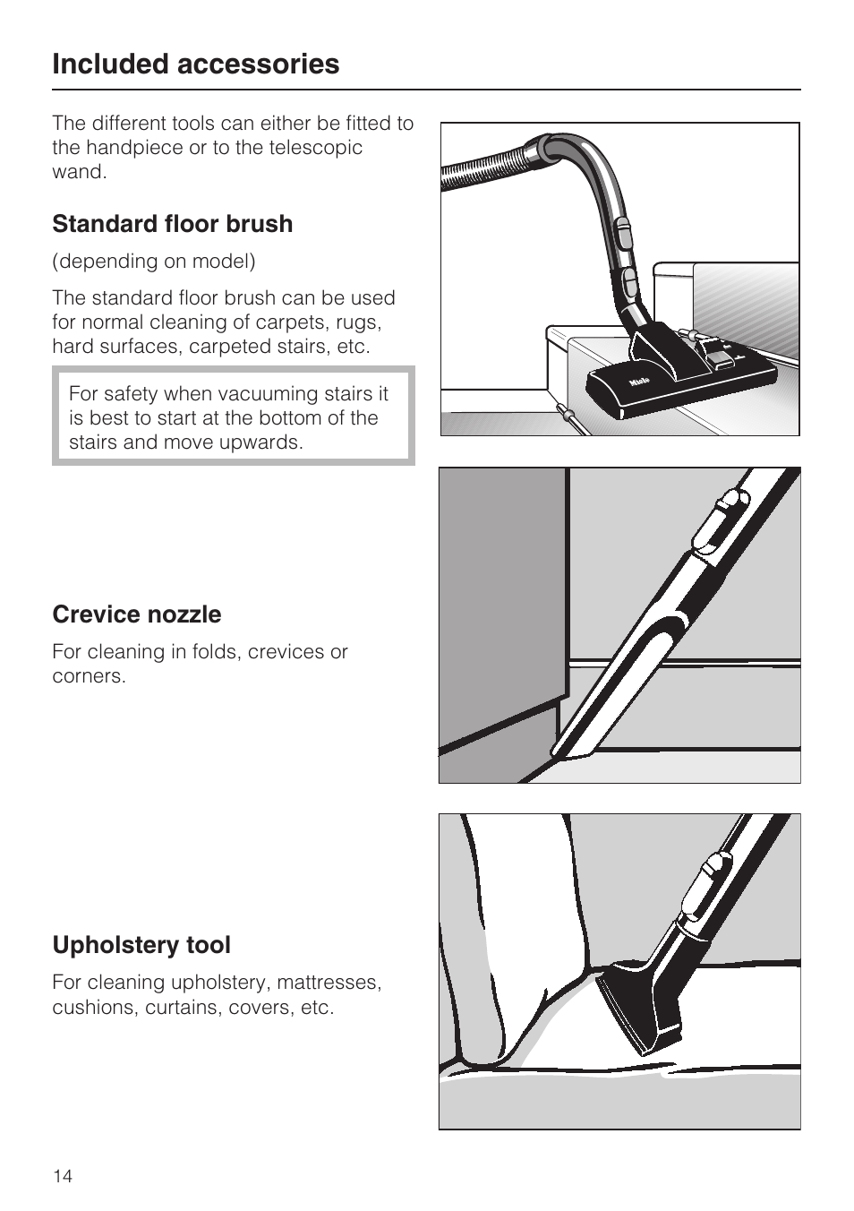 Included accessories | Miele S 252i User Manual | Page 14 / 36