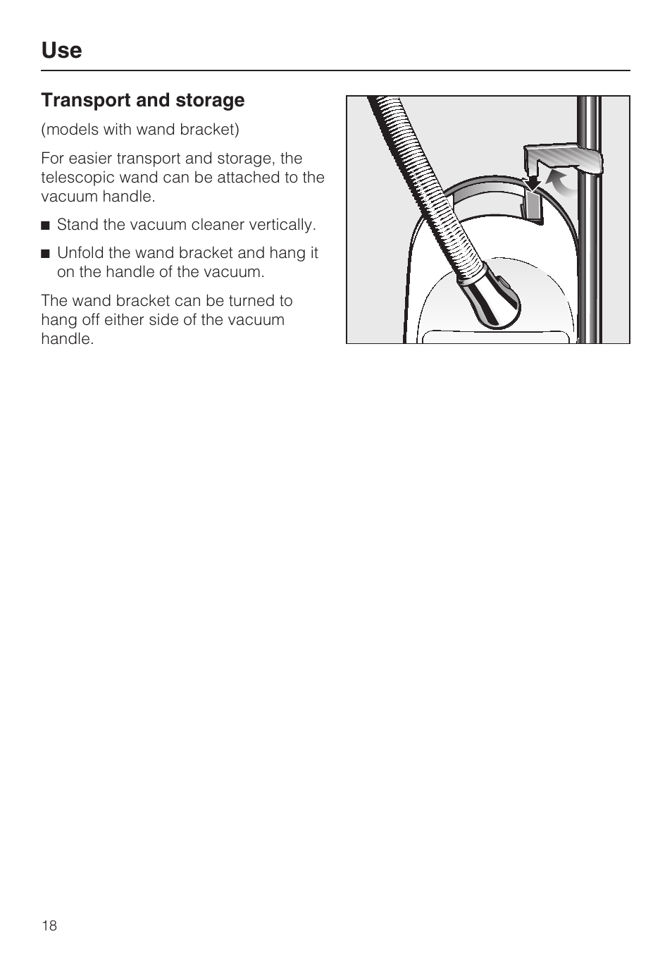 Transport and storage 18, Transport and storage | Miele S 252i User Manual | Page 18 / 36