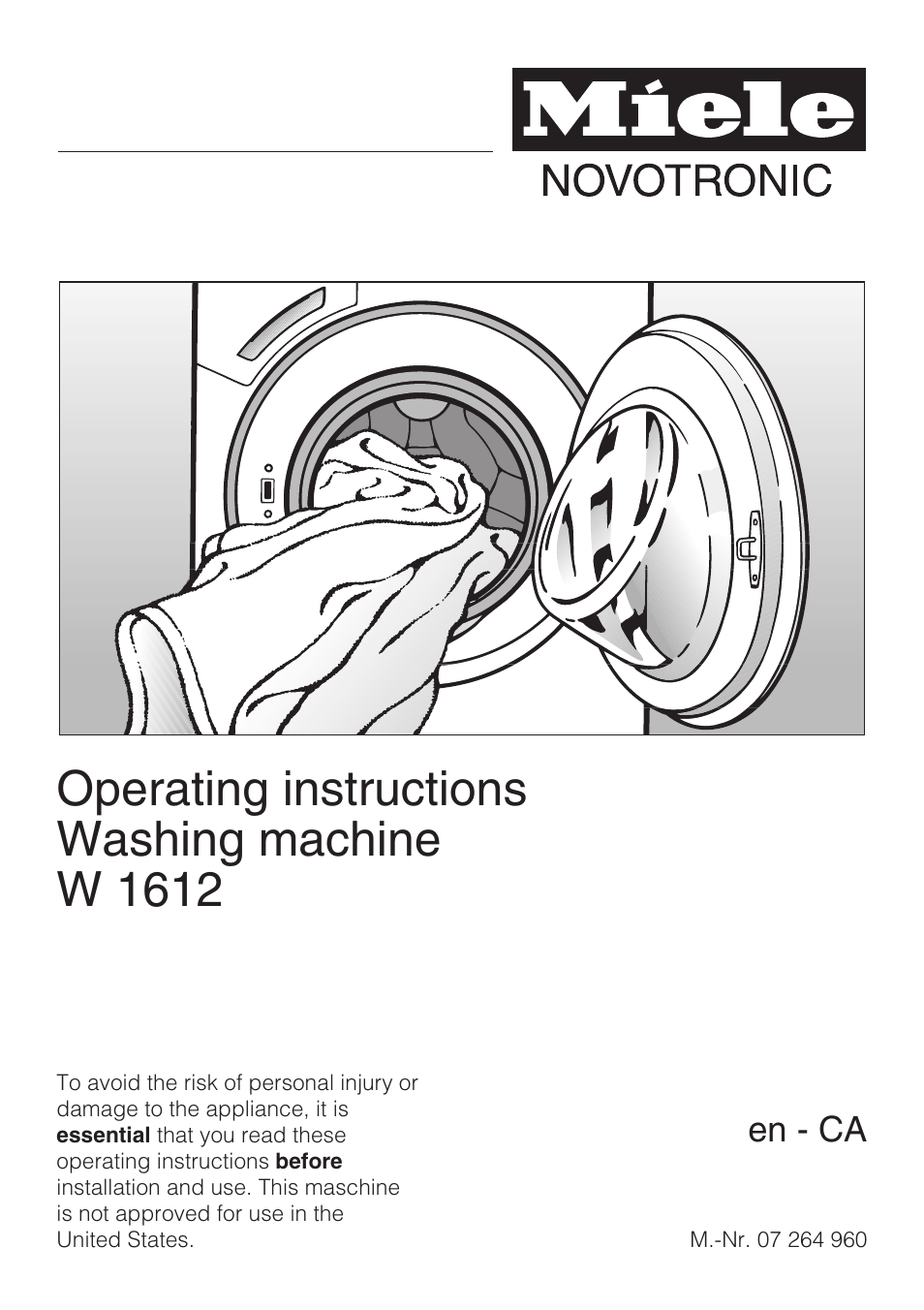 Miele W 1612 User Manual | 60 pages