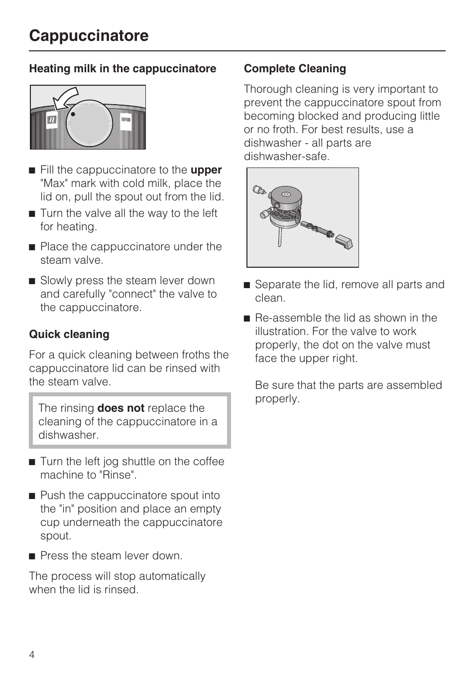 Cappuccinatore | Miele 07 173 930 User Manual | Page 4 / 8