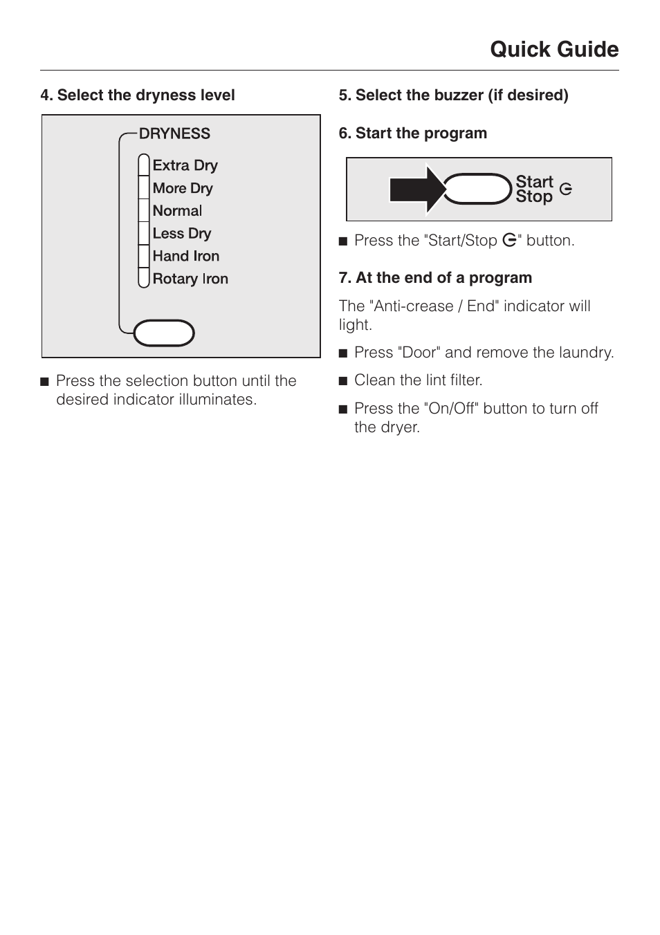 Quick guide | Miele TOUCHTRONIC T 1413 User Manual | Page 21 / 40
