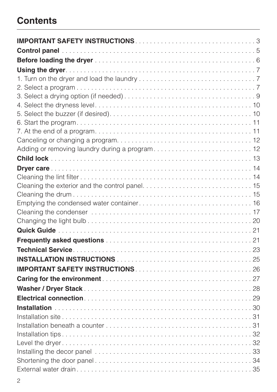 Miele T 1329 C User Manual | Page 2 / 44