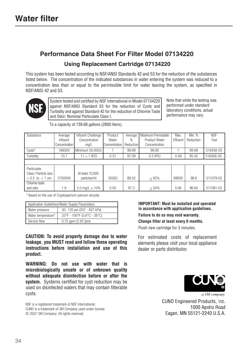 Water filter | Miele F1801VI User Manual | Page 34 / 80