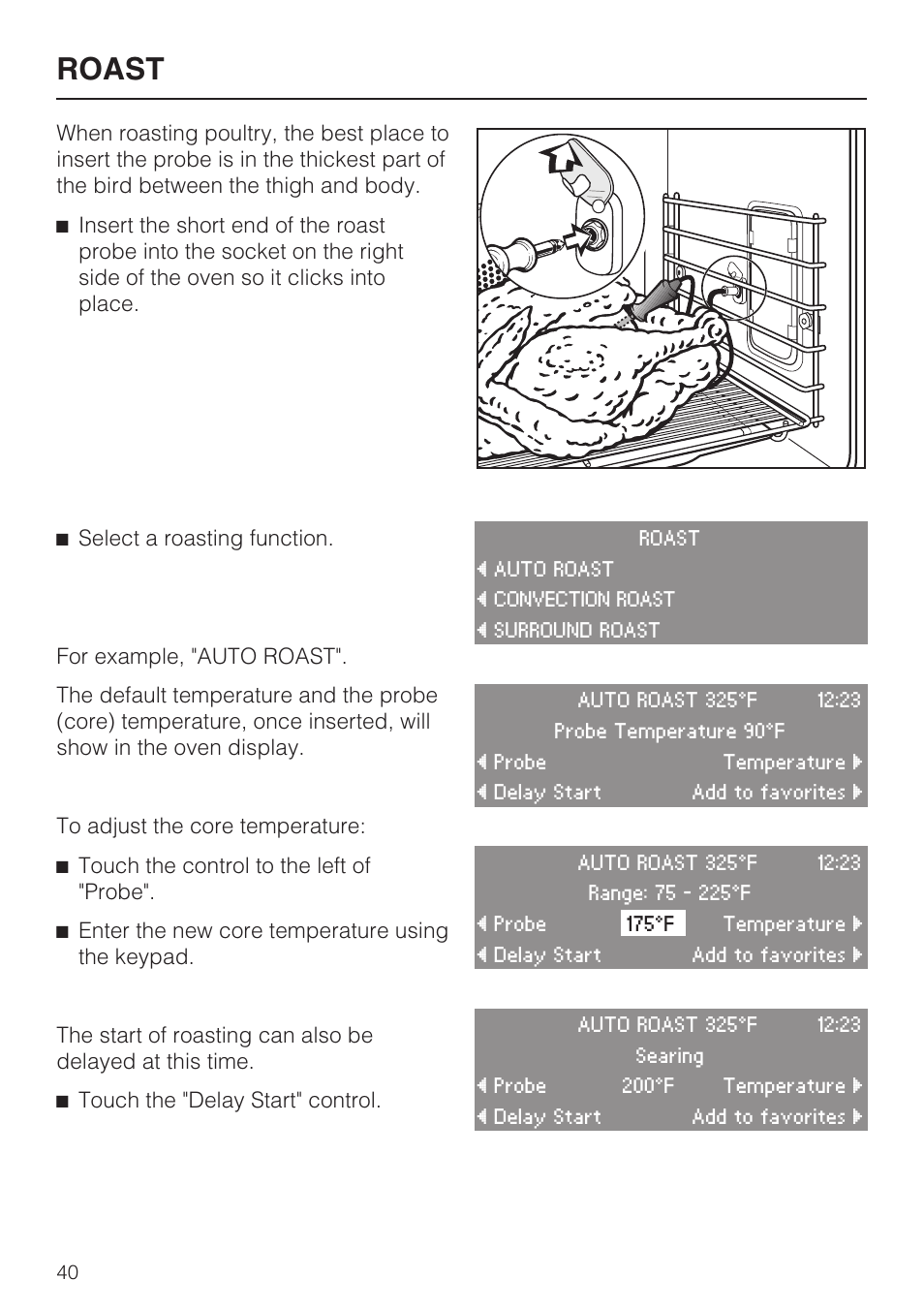 Roast | Miele H4882BP User Manual | Page 40 / 80