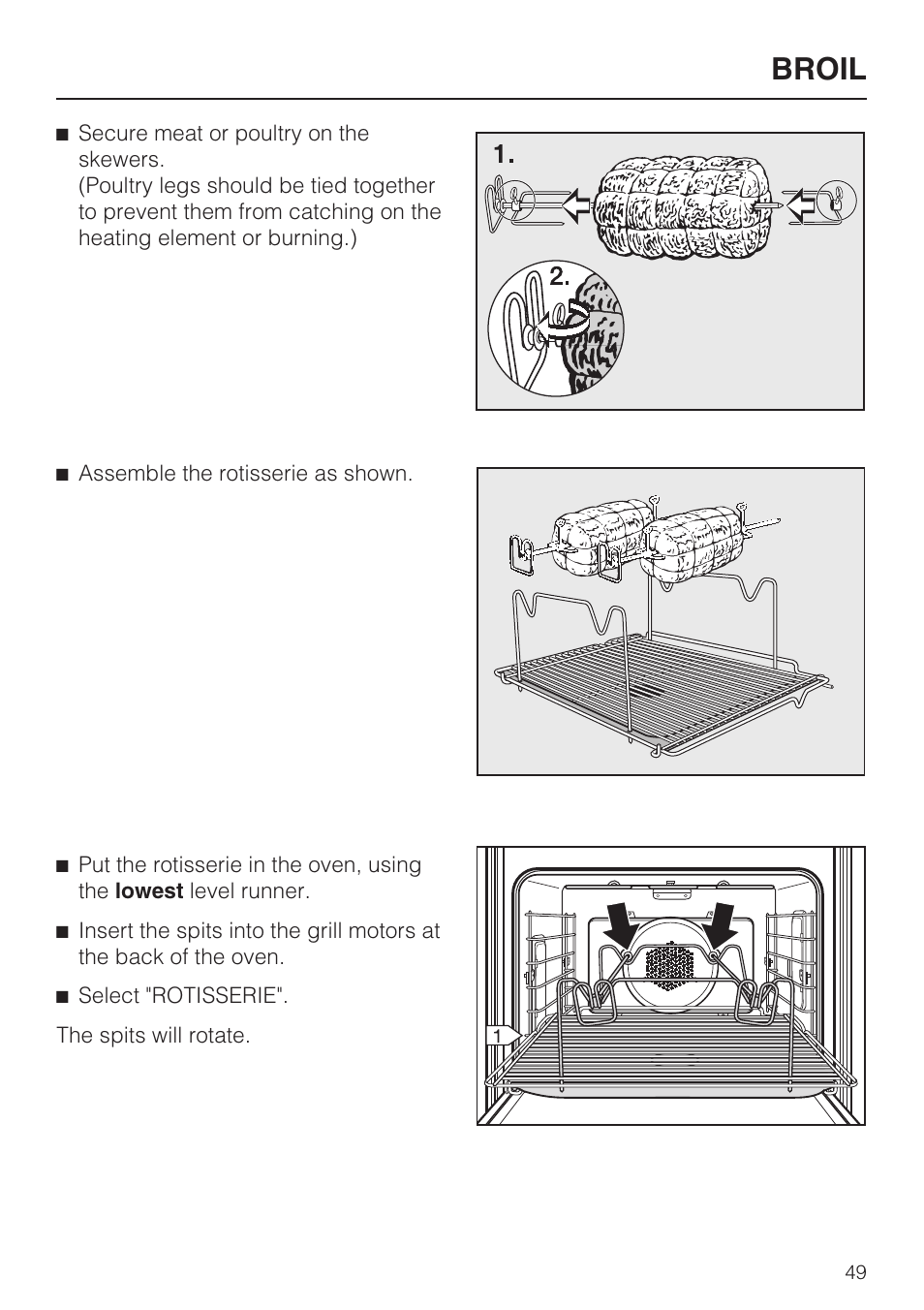 Broil | Miele H4882BP User Manual | Page 49 / 80