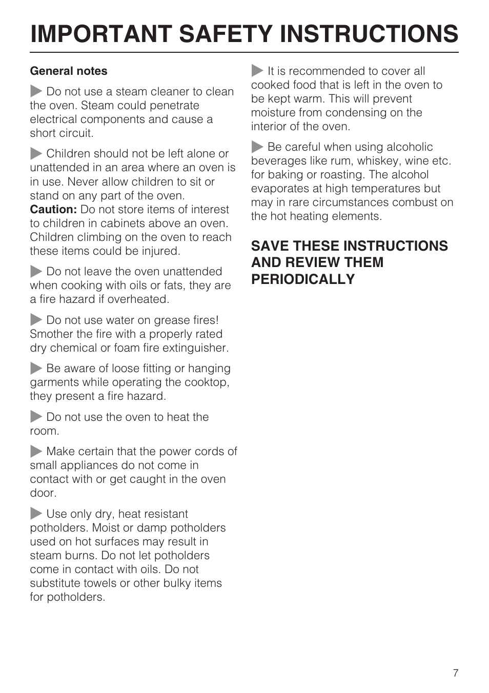 Important safety instructions | Miele H4882BP User Manual | Page 7 / 80