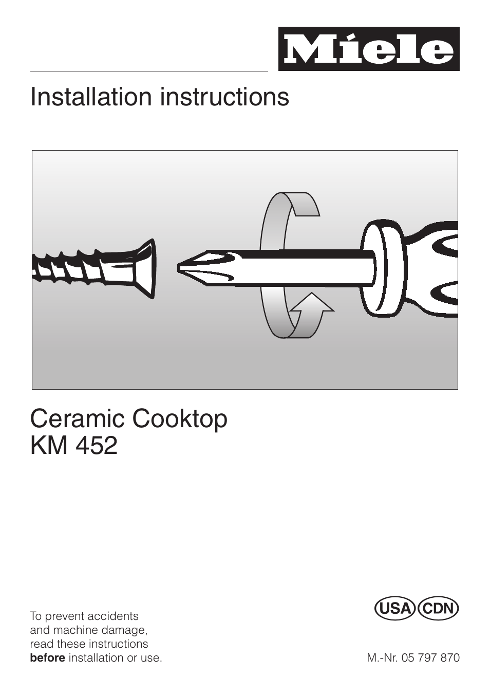 Miele KM 452 User Manual | 12 pages