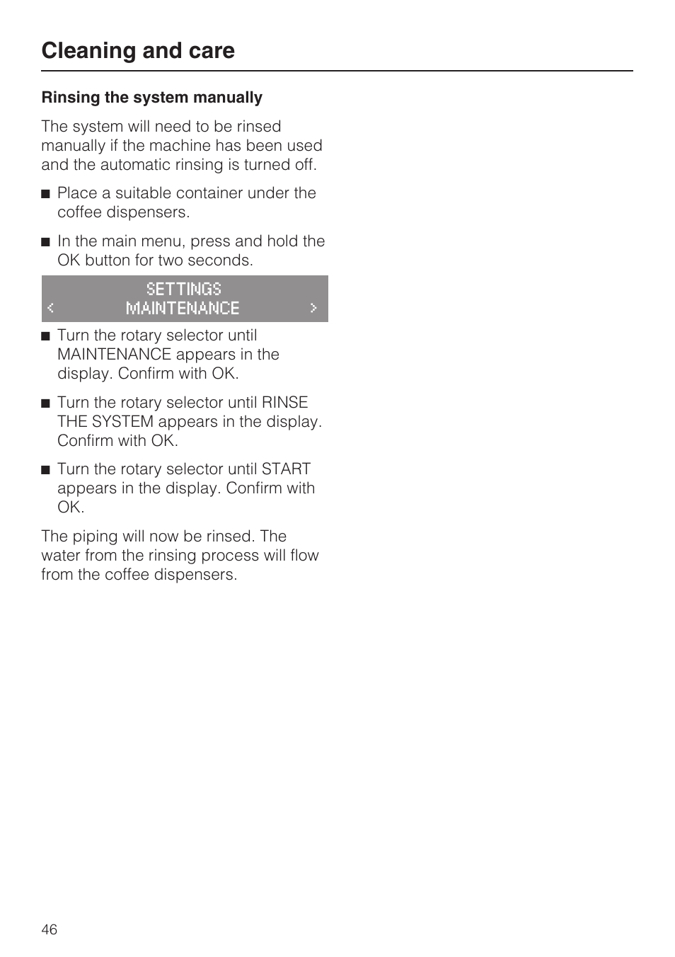 Cleaning and care | Miele CM 5100 User Manual | Page 46 / 76