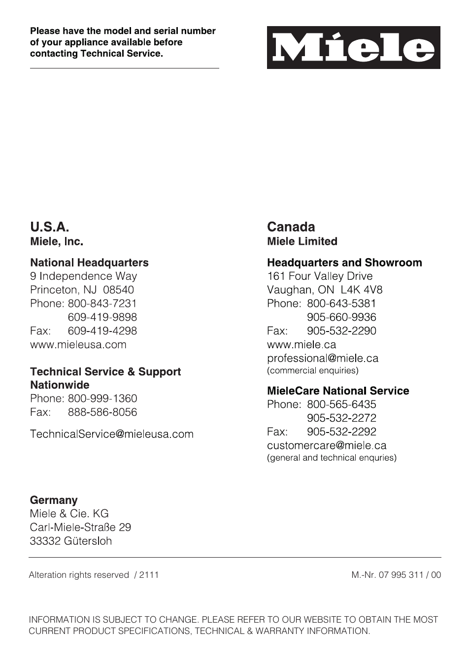 Miele CM 5100 User Manual | Page 76 / 76