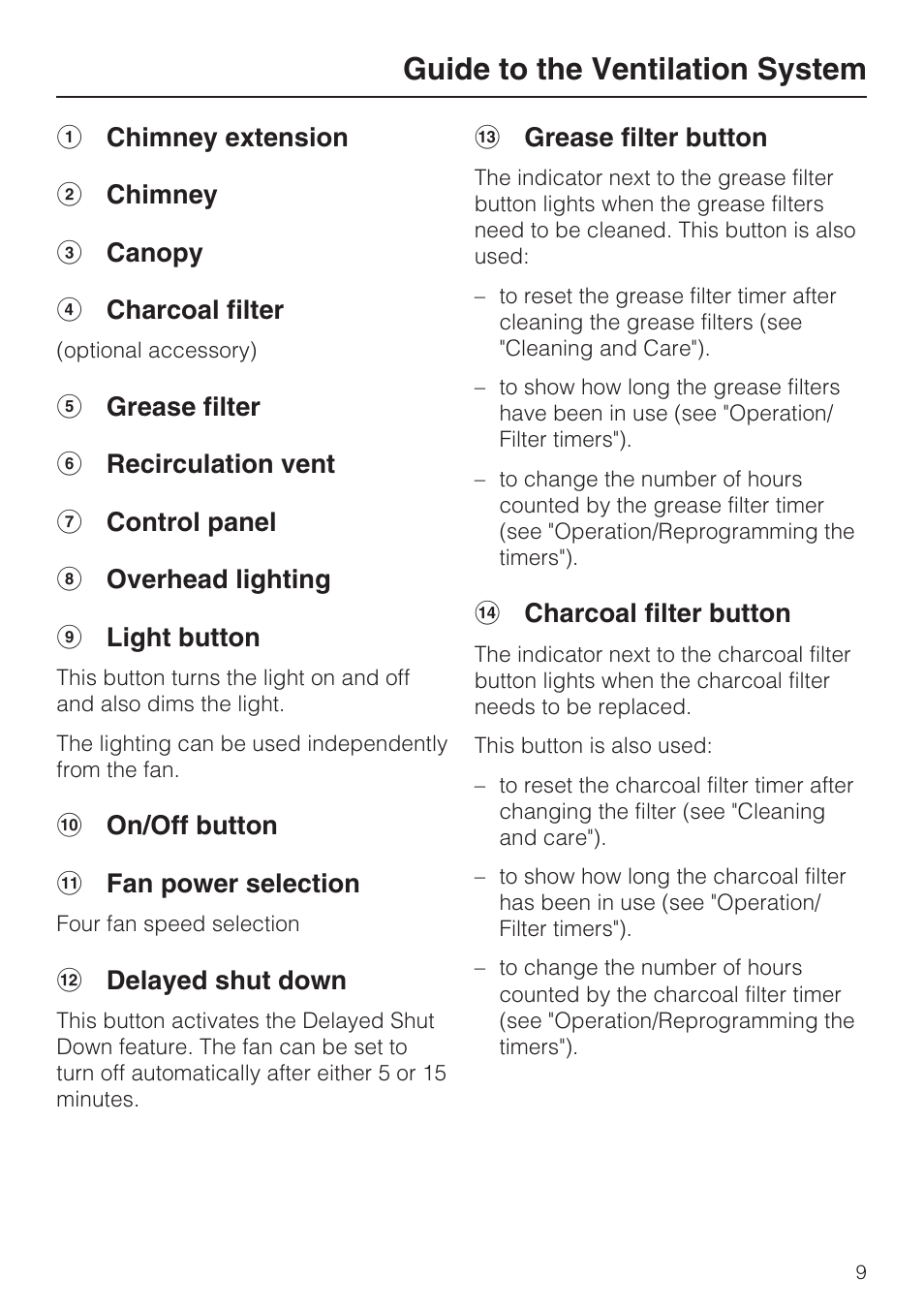 Guide to the ventilation system | Miele DA 5391 W User Manual | Page 9 / 40