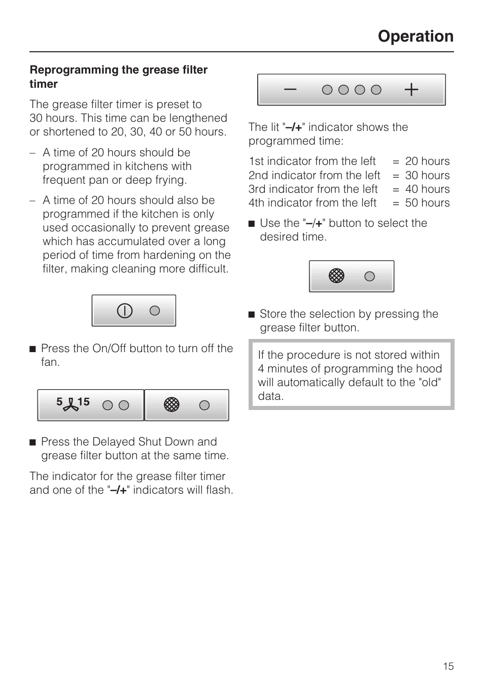 Operation | Miele DA5321D User Manual | Page 15 / 32