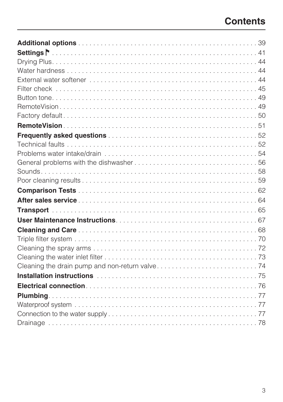 Miele G 2872 User Manual | Page 3 / 80