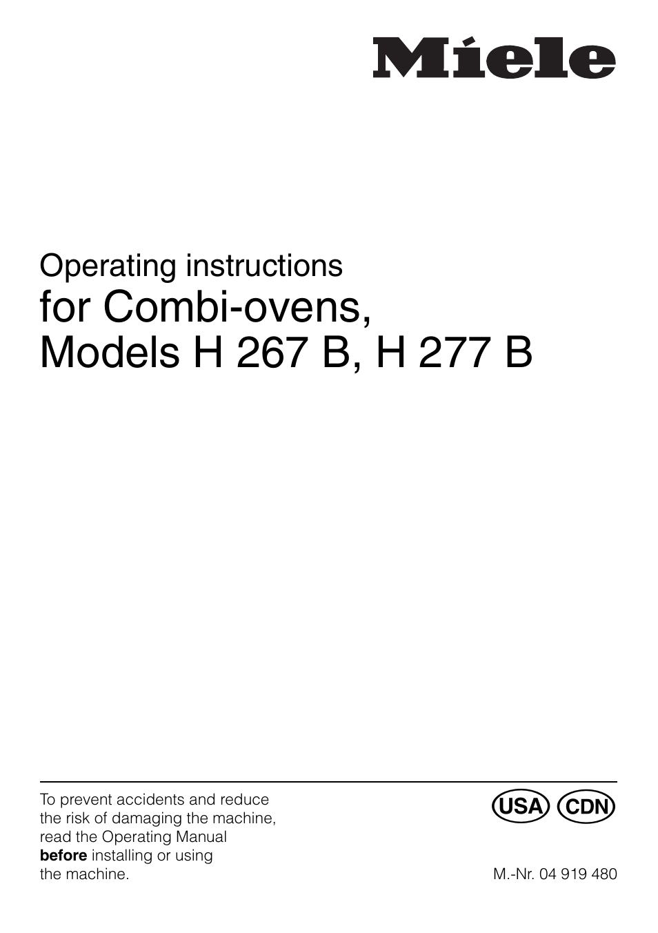 Miele H 277 B User Manual | 60 pages