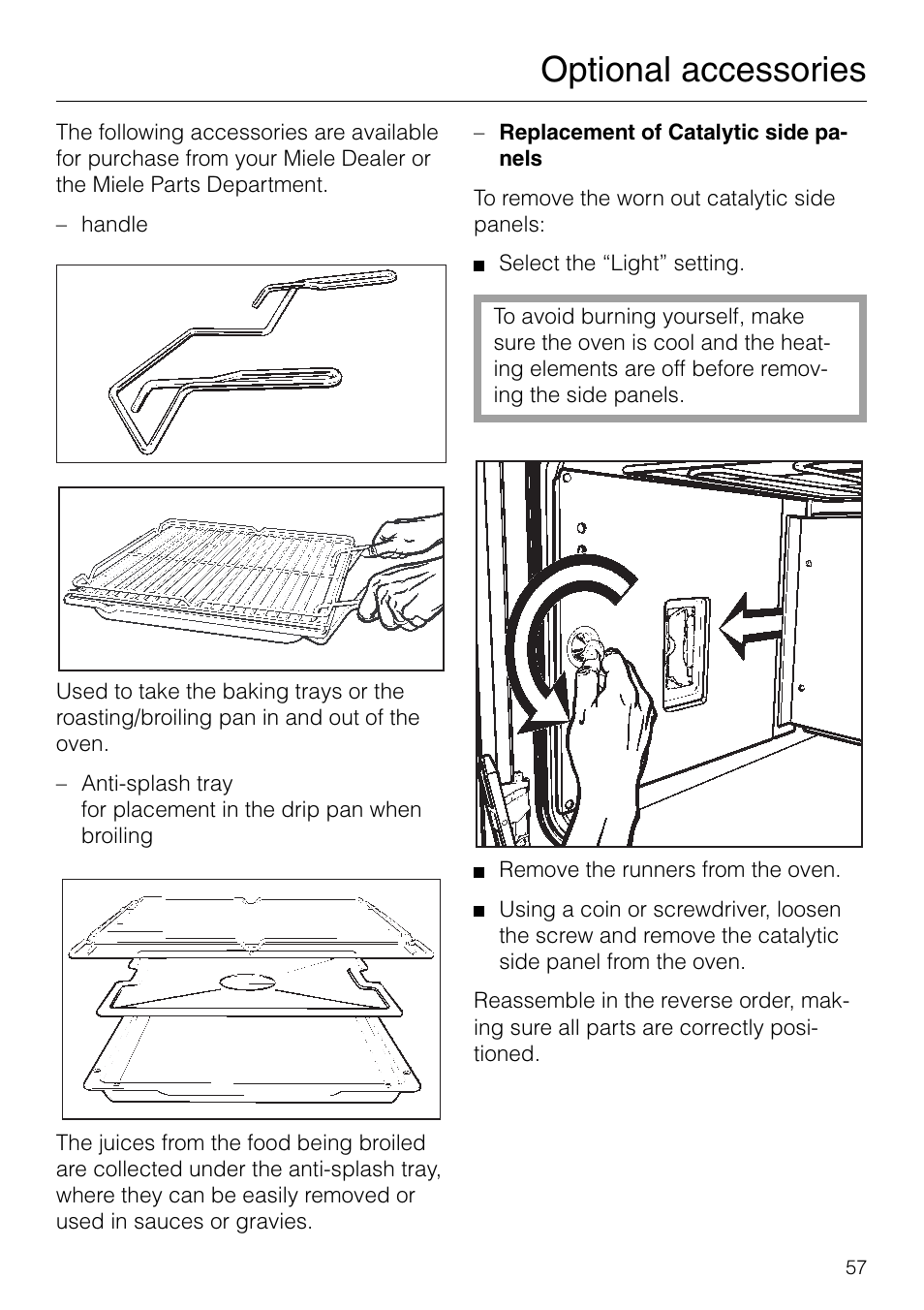 Optional accessories | Miele H 277 B User Manual | Page 57 / 60