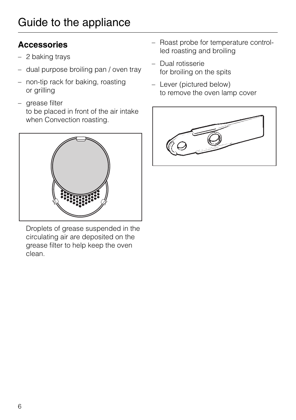 Guide to the appliance, Accessories | Miele H 277 B User Manual | Page 6 / 60